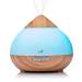 Aroma diffuser 300ml Likemylux ultrasound fragrance oil diffuser wood optics grain room - humidifier aromathearpie fragrance lamp 7 light colors led mood light fog level selectable car shutdown function brown