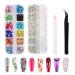 BISHENGYF 4700 Pcs Nail Art Gems Set 1.5 4mm AB nail art Rhinestones & 3mm Colourful Nail Art Crystal Round Flatback Rhinestones with 2 Pickers for Crystal Nail Art and Craft Work