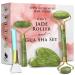 Jade Roller for Face - Jade Gua Sha Set Gua Sha Beauty Roller Face Roller Gua Sha Facial Tools Jade Roller & GuaSha Face Massager, Skin Care Tools & Facial Beauty Products (Jade)