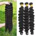 Brazilian Loose Deep Wave Human Hair Bundles - 26 28 30 Inches, Natural Black Color - Bundle Deal for Human Hair Extensions - Buy Online on GoSupps.com