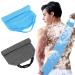 Lot de 2 serviettes exfoliantes pour le dos en nylon avec poign es (bleu + gris)
