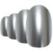 False Nails Bling Art Silver Mettalic Oval 24 Artificial Nails Medium Tips