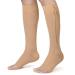 KEKING Zipper Compression Socks for Men Women Open Toe 20-30mmHg Firm Support Knee High Zipper Compression Stockings for Wide Calf - Varicose Veins DVT Shin Splints Edema Nursing Beige XXL XX-Large Open Toe Beige