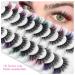Shop Colored Eyelashes - Fluffy 6D Mink D Curl Strip Lashes | 10 Pairs Natural Wispy False Eyelashes - Buy Online on GoSupps.com