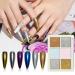 Mizhse Chrome Nail Powder | Laser Holographic Chameleon Metallic Glitter | 6 Colors with Brush | DIY Nail Art Studio Supplies - Buy Online on GoSupps.com