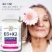 Optimal Bone & Teeth Support D3 + K2 180 Softgels - Optimal Absorption with Organic Coconut Oil Base MK7 K2 Vitamin for Bone & Heart Health Inspiring Wellness with D3K2 Vitamins 3rd Party Tested - Formulated & Made in Canada - Buy Online on GoSupps.com