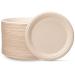 100% Compostable 9 Inch Heavy-Duty Paper Plates 125 Pack Eco-Friendly Disposable Sugarcane Plates - Brown Unbleached 9'' Round - Kraft 125 Count