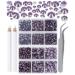 LPBeads 6000 Pieces Tanzanite Non Hotfix Rhinestones 6 Sizes Round Crystal Glass Flat Back Rhinestones with Tweezers and Picking Pen for Nail Art Crafts Clothes Bags DIY