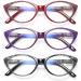 EYEURL Cat Eye Reading Glasses for Women - Blue Light Blocking Spring Hinge Anti Eyestrain Women Readers 3 Pairs-1 2.0 x