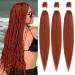 Xtrend 26 Inch EZ Braids 3Packs Copper Red Pre-Stretched Easy Braiding Hair Extensions for Box Braids Hair Hot Water Setting Synthetic Fiber Hair Extensions (3Packs 350#) 26 Inch (Pack of 3) 350#