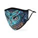 WEDDINGSTAR 3-Ply Adult Washable Cloth Face Mask Reusable and Adjustable with Filter Pocket - Owl Mosaic Adult Mask Owl Mosaic