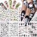 8 Sheets Halloween Nail Art Stickers 3D Punk Horror Gothic Nail Stickers Skull Goth Snake Evil Nail Art Designs Decals Flower Butterfly Acrylic Nail Supplies for Women Halloween Nail Art Accessories