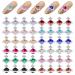 Molain 48 Pieces Nail Art Planet Crystal  3D Charms Nail Art Saturn Shape Decoration  DIY Crafts Acrylic Nail Art Accessories for Women and Girls (12 Colors) 12 Color(48Pcs)