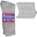 Physicians Approved Diabetic Crew Socks - 6 Pairs, Unisex, Black/Grey/White, Size 9-11 - Buy Online on GoSupps.com