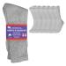 6 Pairs Physicians Approved Diabetic Crew Socks Unisex Black/Grey/White Grey Size 9-11