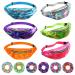 6 Pieces Holographic Fanny Pack Set Bachelorette Fanny Pack 80s Party Metallic Bag Adjustable Neon Waist Bag with 6 Pieces Hair Scrunchies for Women kids Rave Party