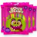 Brouse-stick set-chopsticks filled with acid powder lemon apple orange orange strawberry raspberry taste gluten-free 4 bags with 80 batches of 120g a total of 480g mini sticks