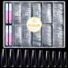 500 pieces of artificial nails tips acrylic false nail tips artificial nails tips fake coffin nail tips nail tips with glue and box for women girls (clear)