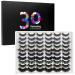 DYSILK 30 Pairs False Eyelashes 6D Fluffy Lashes Faux Mink Eyelashes Thick Fake Eyelashes Reusable Artificial Lashes of Different Styles Soft Lashes Multi-Pack - 10 Styles Mixed 002-10style black