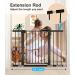 OTTOLIVES Metal Baby Gate Pet Gate 2.7 Inches Gate Extensions for Stairs & Doorways Baby Gate with a Anti-Collision Slot (Black) - Buy Online on GoSupps.com