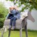 Roba Wooden Horse for Garden | Vaulting Horse with Mane & Tail | Solid Gray Play Horse for Gymnastics & Riding - Buy Online on GoSupps.com