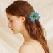 Shakven Flower Claw Clips | 3x Colorful Hair Clip Clamps - Elegant Artificial Plumeria Cute Hair Clips Holiday Floral Hair Accessories for Travel Blue - Buy Online on GoSupps.com