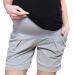 Mija - Maternity Shorts Pants Trousers with Over Bump Panel 1047 XXL Melange