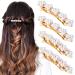 OIIKI 4PCS Pearl Hair Clips  White Pearls Rhinestones Hair Sanp Clips  Cute Pearl Hair Pin Barrettes for Women  Girls  Brides  Elegant Hair Accessories for Parties  Wedding  Daily Use -Gold