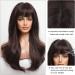 HAIRCUBE Brown Highlighted Layered Wig with Bangs - Natural Synthetic Fringe for Women - Buy Online on GoSupps.com