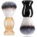 2 Pack Men Shaving Brush Synthetic Shaving Tool Shave Brush with Hard Wood Handle Synthetic Travel Shave Brush Shaving Paint Brush for Men Hair Salon Tool Gifts Home Travel