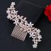 Elegant Rhinestone Bridal Hair Clip - Sparkling Crystal Hairpin for Wedding - Rose Gold Flower Leaf Design - Hair Accessories for Women & Girls - Buy Online on GoSupps.com