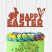WedDecor Happy Easter Orange Glitter Cake Topper Rabbit Bunny Ears Easter Egg Cupcake Picks Happy Spring Easter Themed Cake Pick For Kids Birthday Baby Shower Party Favour Decoration Supplies Happy Easter - Rabbit Orange