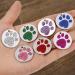 JATEBI 2 Pack Engraved Pet Tags for Dogs and Cats - Sparkly Round Paw Print ID Tags with Custom Engraving - Easy to Read and Durable - Rosy - Buy Online on GoSupps.com