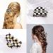 2 Pack Vintage Checker & Banana Hair Clips - Acrylic Black & White Jaw Clips for Strong Hold | French Tortoise Grip Jewelry for Women & Girls - Buy Online on GoSupps.com