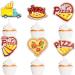 Kids' Pizza Themed Happy Birthday Cupcake Toppers Set of 18 - Perfect for pizza parties baby shower parties and birthday party decorations for boys and girls - SugarGera