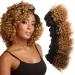 Ombre Brown Curly Human Hair Bundles (8 8 8 8 Inch) Weave Bundles 12A Brazilian Virgin Hair Color 1B/30 Kinky Curly Weave Bundles Wet and Wavy for Women 4 Bundles Human Hair 8 Inch ( Pack of 4 ) Curly-1B/30