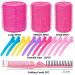 Self Grip Hair Curler Rollers Set - 31Pcs for Long, Medium, Short, Thick, Fine, Thin Hair - Rose Red Hair Curlers with Clips, Comb - Salon Hair Dressing Rollers - Buy Online on GoSupps.com