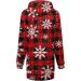 Women's Christmas Print Long-Sleeved Hoodie Dress - Oversized Red Sweatshirt with Pocket - Buy Online on GoSupps.com