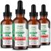 Organic Hemp Seed Oil (4 Oz) Peppermint Flavor High Potency 30 000 mg - Natural Pain Relief Helps Sleep Relaxation & Mood Transparent Hemp Oil Dosage Non-Habit Forming - Non-GMO Vegan Peppermint 4-Pack