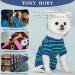 Tony Hoby Dog Shirts - Striped 4-Legged Soft & Breathable T-Shirt for Small Medium & Large Dogs - Girls Blue & Dark Blue - Buy Online on GoSupps.com