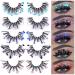 Glitter Lashes Christmas 5 Styles Mixed Dramatic False Eyelashes with Shinny Glitter Colored Lashes Faux Mink Eyelahses Strip Lashes Pack D1