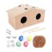 PETNANNY Parakeet Nesting Box, Wooden Bird House Pet Bird Nest Kits Breeding Box Cage Birdhouse Accessories with Bamboo Bird's Nest, A Bag of Coconut Shreds, Bell Toys for Parrots Swallows Birds Large