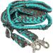 CHALLENGER Western Braided Roping Knotted Barrel Reins Teal Brown - 60764 - Buy Online on GoSupps.com