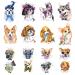 16 Pieces Watercolor Dog Tattoos for Kids  12 Sheets Body Art Fake Temporary Tattoo Stickers on Adults Boys Girls Face Hand Neck Wrist Party Favor