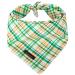 Aring pet dog bandana cotton green plaid dog bandanas convenient dog triangle bibs neckerchief for small and large dogs and cats s green plaid