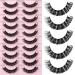 Newcally 10 Pairs E-Short Natural Russian Strip Lashes - Mink Wispy Fluffy, D Curl, Thick Full Volume, Cat Eye Look - Buy Online on GoSupps.com
