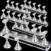 Blulu 6 Sets Nail Tips Stand Holder Acrylic Nail Tips Practice Display Stand Magnetic Nail Holder Manicure Finger Training Stands for DIY Nail Salon (Silver)