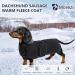 Minezi Dachshund Winter Jacket | Waterproof Dog Coat with Wool Lining & Adjustable Straps | Black L - Perfect for Cold Weather - Buy Online on GoSupps.com