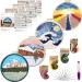 Tcbasrt 4Pack Embroidery Kit for Beginners with Pattern and Instructions Cross Stitch Kits Include 2 Embroidery Hoop 4 Embroidery Clothes with Plants Flowers Pattern Color Threads(Multicolor)