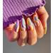 24 Pcs Colorful Candy Swirl Stiletto Press On Nails with Glue - Luvehandicraft - Buy Online on GoSupps.com